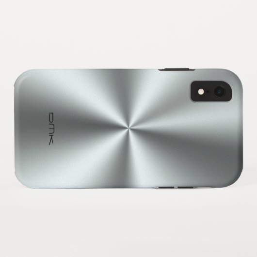 Metallic faux roestvrij staal look Case-Mate iPhone case (Achterkant (horizontaal))