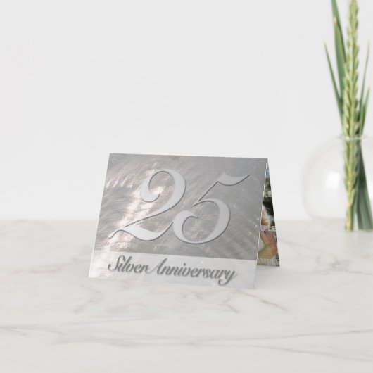 Metallic Faux Silver (25e) Jubileum Uitnodiging (Voorkant)