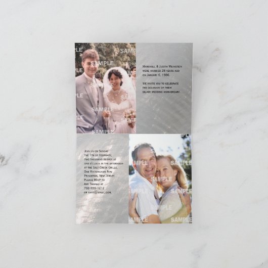 Metallic Faux Silver (25e) Jubileum Uitnodiging (Binnen)