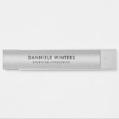 Metallic faux silver background door sign deurbordje (Voorkant)