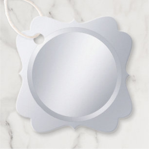 Metallic Faux Silver Modern Elegant Blank Sjabloon Bedankjes Labels
