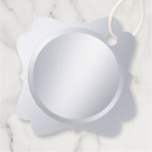 Metallic Faux Silver Modern Elegant Blank Sjabloon Bedankjes Labels (Achterkant)