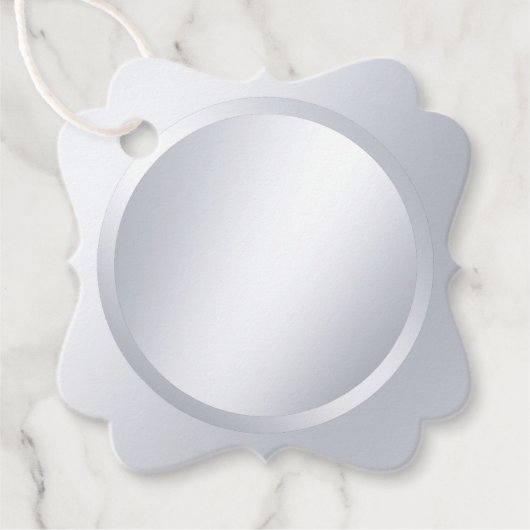 Metallic Faux Silver Modern Elegant Blank Sjabloon Bedankjes Labels (Voorkant)