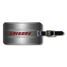 Metallic Faux Silver Stripes Pattern Red Accents