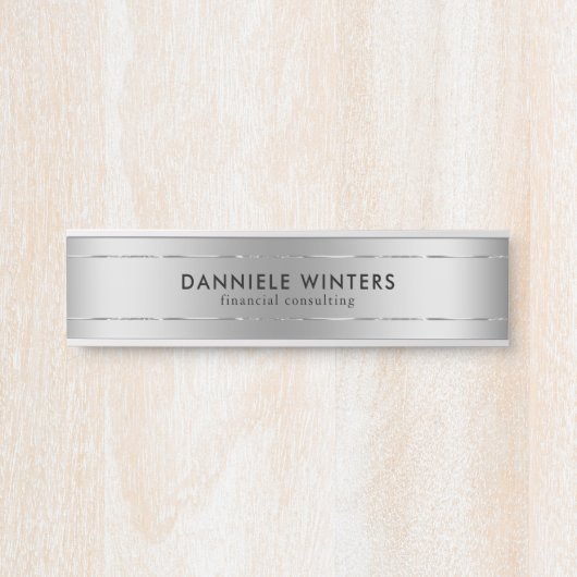 Metallic faux zilveren achtergrond deurbordje (Voorkant)