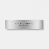 Metallic faux zilveren achtergrond deurbordje (Voorkant)