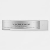 Metallic faux zilveren achtergrond deurbordje (Voorkant)