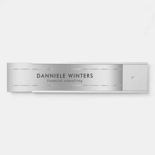 Metallic faux zilveren achtergrond deurbordje (Voorkant)