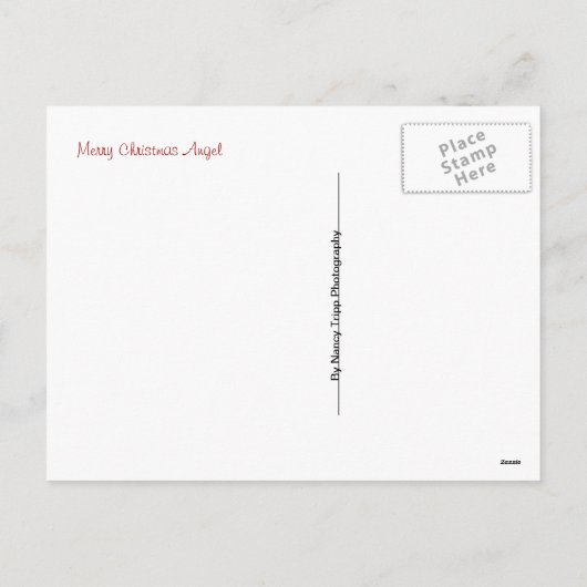 Metallic filigraan Merry Christmas Angel Feestdagenkaart (Achterkant)