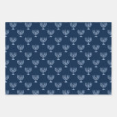 Metallic Filigree Hanukkah Menorah Inpakpapier Vel (Voorkant 2)