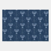 Metallic Filigree Hanukkah Menorah Inpakpapier Vel (Voorkant)