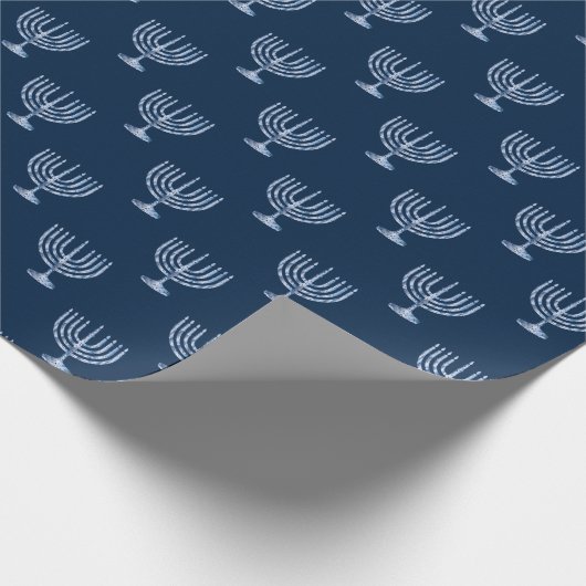 Metallic Filigree Menorah Cadeaupapier (Hoek)