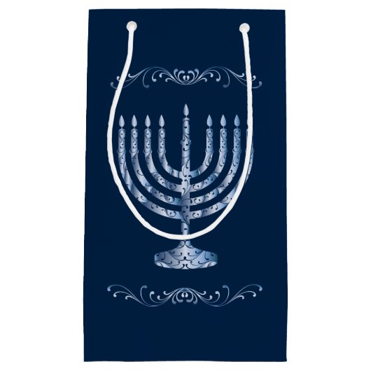 Metallic Filigree Menorah Klein Cadeauzakje (Voorkant)