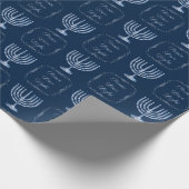 Metallic Filigree Menorah Peace Light Cadeaupapier (Hoek)