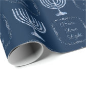 Metallic Filigree Menorah Peace Light Cadeaupapier (Rol Hoek)