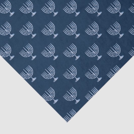 Metallic Filigree Menorah Tissuepapier (Detail)