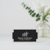 Metallic Finance Logo | staafdiagram Visitekaartje (Staand voorkant)