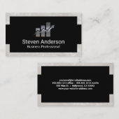 Metallic Finance Logo | staafdiagram Visitekaartje (Voorkant / Achterkant)