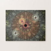 Metallic Flame Fractal Jigzaag Puzzle Legpuzzel (Horizontaal)