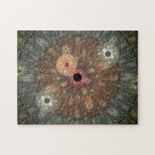 Metallic Flame Fractal Jigzaag Puzzle Legpuzzel (Horizontaal)