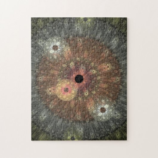 Metallic Flame Fractal Jigzaag Puzzle Legpuzzel (Verticaal)