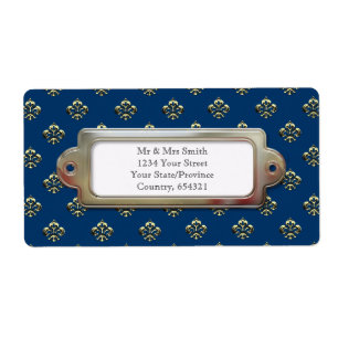 Metallic Fleur de lis (Gold) Etiket