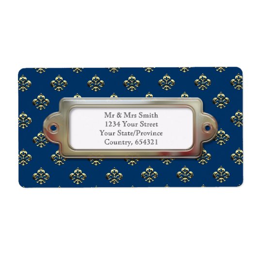 Metallic Fleur de lis (Gold) Etiket (Voorkant)
