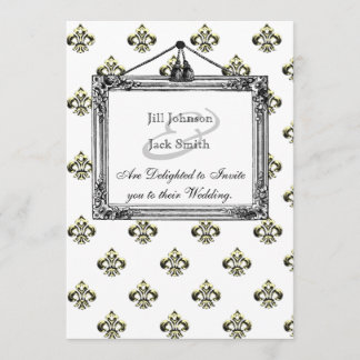 Metallic Fleur de lis (Goud) Bruiloft Kaart