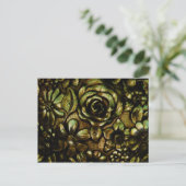Metallic Floral≤1 Briefkaart Sjabloon (Staand voorkant)