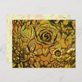 Metallic Floral≤2 Briefkaart Sjabloon