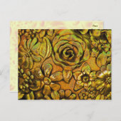 Metallic Floral≤2 Briefkaart Sjabloon (Voorkant / Achterkant)