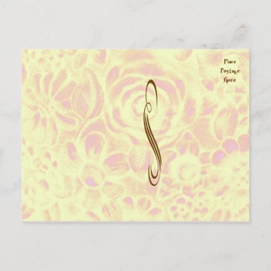 Metallic Floral≤2 Briefkaart Sjabloon (Achterkant)