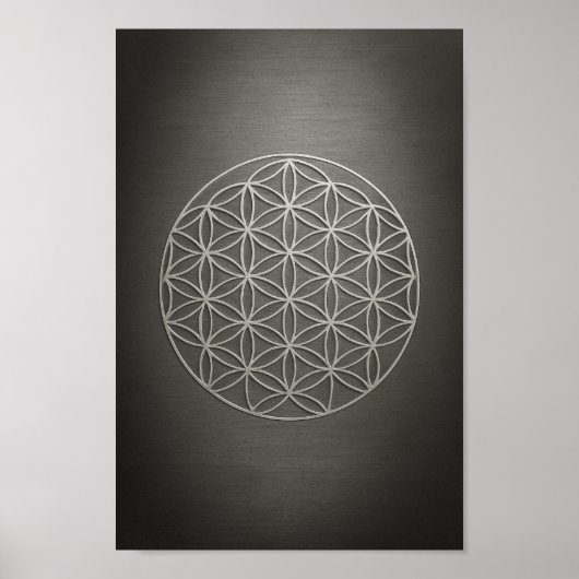 Metallic Flower of Life Art Poster (Voorkant)