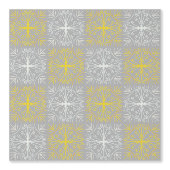 Metallic flower tile gray background behang (Voorkant)