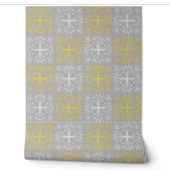 Metallic flower tile gray background behang (Afrollen)