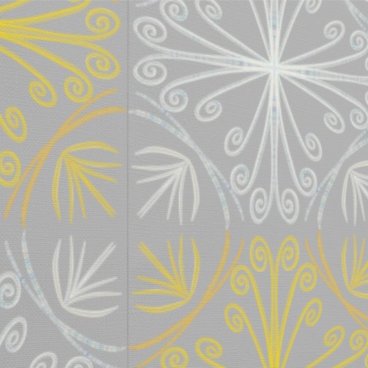 Metallic flower tile gray background behang (Zoom)