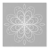 Metallic flower tile gray background behang (Voorkant)