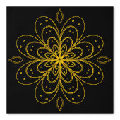 Metallic flower tile gray background behang (Voorkant)