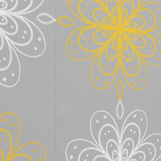 Metallic flower tile gray background behang (Zoom)