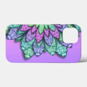 Metallic Flowers Paarse Pink Case-Mate iPhone Case (Achterkant (horizontaal))