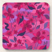 Metallic Flowers Plastic Coaster Set  Bier Onderzetter (Voorkant)