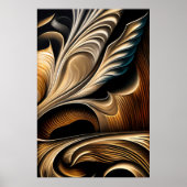 Metallic Fluid Golden Luxury Poster (Voorkant)