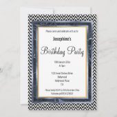 METALLIC FOLIE BLUE LAYER CHEVRON BIRTHDAY KAART (Voorkant)