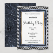 METALLIC FOLIE BLUE LAYER CHEVRON BIRTHDAY KAART (Voorkant / Achterkant)