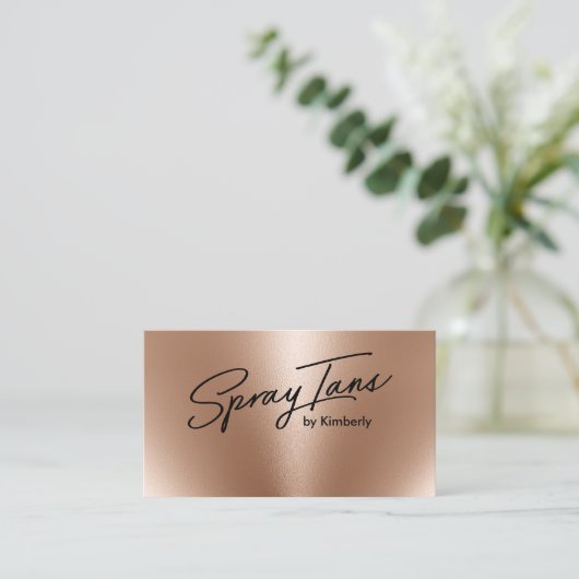 Metallic folie bronzen gouden spray tans modern sc visitekaartje (Staand voorkant)
