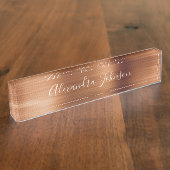 Metallic Folie koper Moderne Elegant Business Naambordje (Zijkant)
