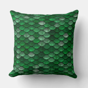 Metallic Forest Green Scales Print Kussen