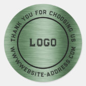 Metallic Forest Green Texture Custom Text Ronde Sticker (Voorkant)