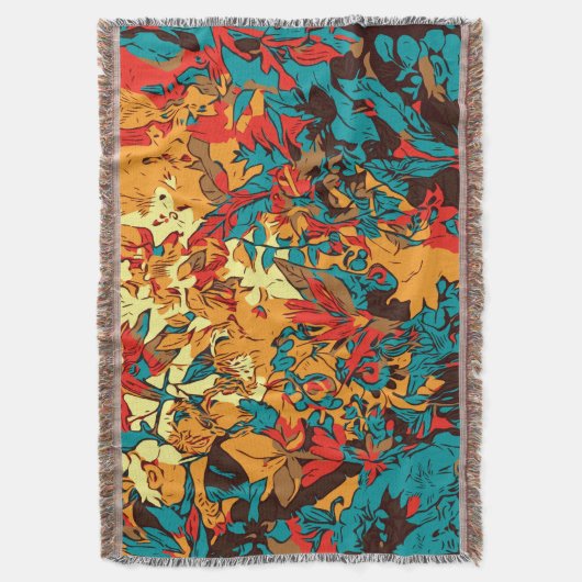 Metallic Forest Retro Electric Red Deken (Voorkant Verticaal)