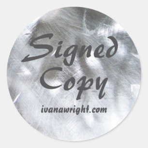 Metallic foto en grijs ondertekende kopie ronde sticker